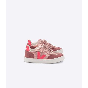 Veja V-12 CHROMEFREE Kids' Shoes Pink | CA 747ZUT